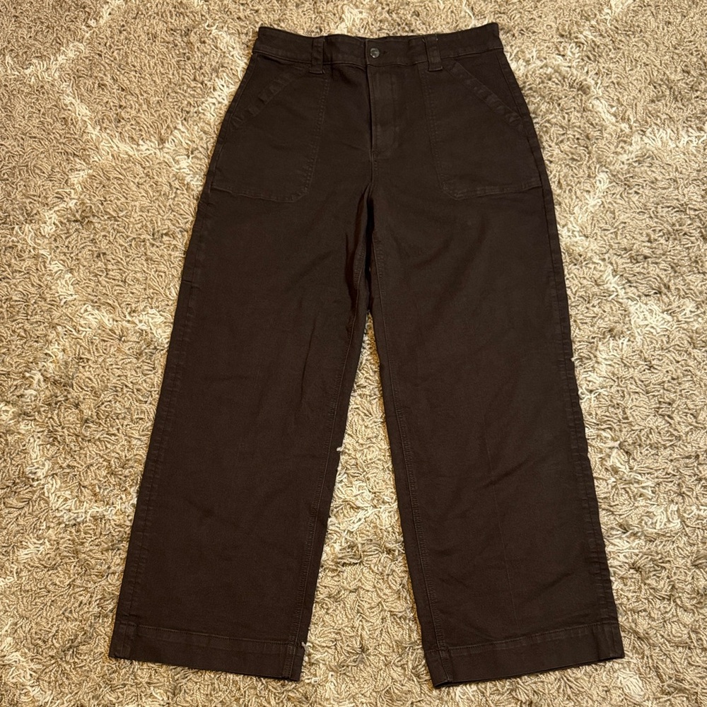 Joe’s Jeans Chloe Utility High Rise Wide Leg Jeans Coffee Bean Brown size 33 - Picture 4 of 16